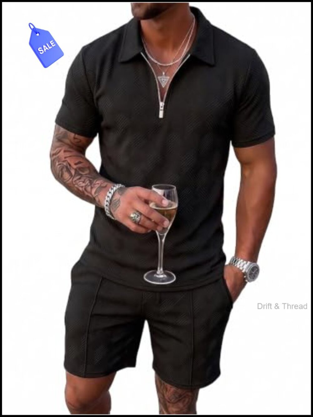 Men's 2-Piece Polo Short Sets Sweatsuit Track Set